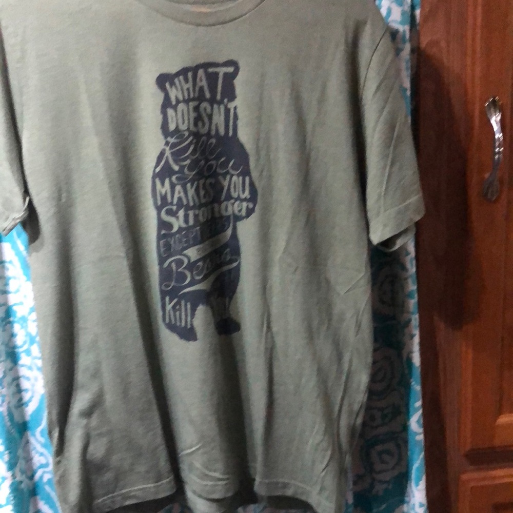 Olive Graphic Men's T-Shirt Bears Kill‎ You - Picture 2 of 4